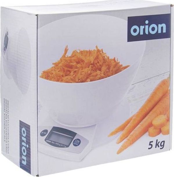 Orion Ηλεκτρονική Ζυγαριά Κουζίνας 5kg με Μπολ 2.5L Λευκή
