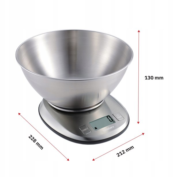 Waga kuchenna WEBBER EK4390 INOX stal nierdzewna LCD 5kg 1g misa tarowanie