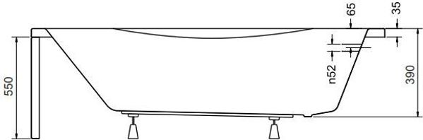 Μπανιέρα Besco Aria ορθογώνια 170 x 70cm