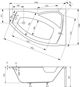 Μπανιέρα Besco Ασύμμετρη Rima 160x100 Δεξιά Λευκή