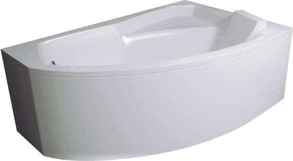 Μπανιέρα Besco Ασύμμετρη Rima 160x100 Δεξιά Λευκή