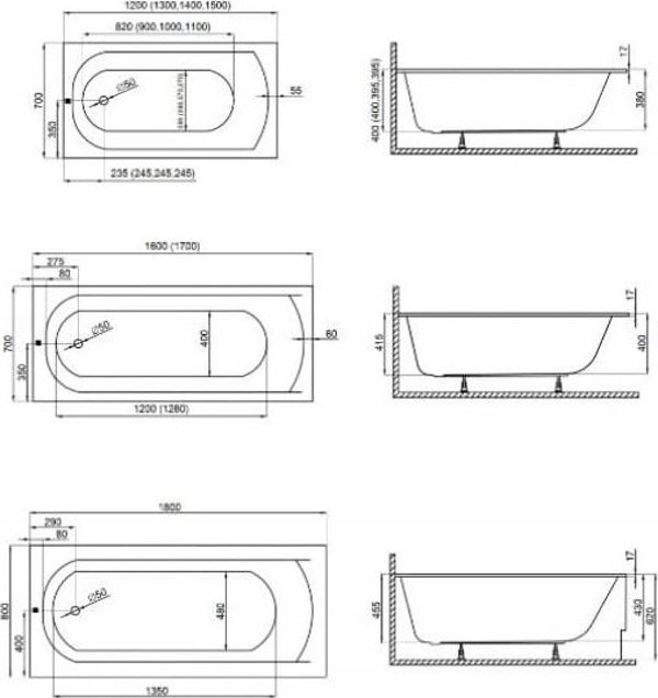 Wanna 150x70 CLASSIC SLIM