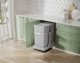 Waste bin, EKO, grey, plastic/steel, 2-compartment, 20+15 l, pull-out system, for source sorting