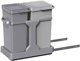Waste bin, EKO, grey, plastic/steel, 2-compartment, 20+15 l, pull-out system, for source sorting