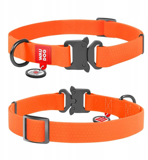 Περιλαίμιο Wau Dog WAU DOG WATERPROOF XL 2,5/38-58cm PVC πορτοκαλί