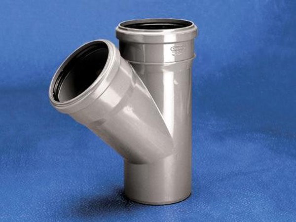 Wavin Τρίγωνο υγειονομικό HT 75x75x75mm 45° γκρι 3060421804