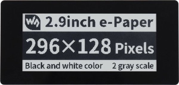 Waveshare Οθόνη αφής E-paper E-Ink - 2,9'' 296x128px - SPI/I2C - ασπρόμαυρη - για Raspberry Pi Pico - Waveshare 20051