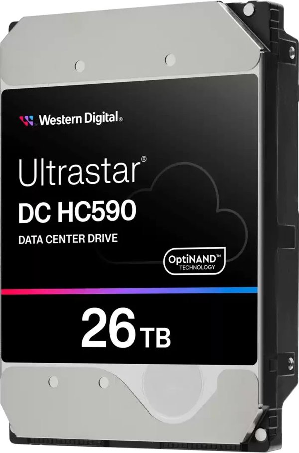 WD Ultrastar DC HC590 - Festplatte - Datencenter - verschlusselt - 26 TB - intern - 3.5" (8.9 cm) - SAS 12Gb/s - 7200 rpm - Puffer: 512 MB - Self-Encrypting Drive (SED)