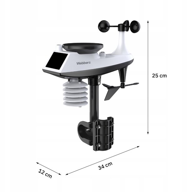 Webber WS603 WiFi Ψηφιακός Μετεωρολογικός Σταθμός με Tuya, Αισθητήρα Ανέμου και Βροχής