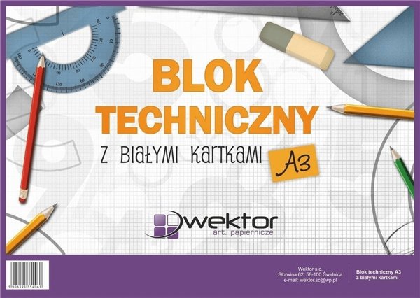 Wektor Μπλοκ Ζωγραφικής A3, 140g, Λευκό, 10 Φύλλα, Σετ 10 Τεμάχια