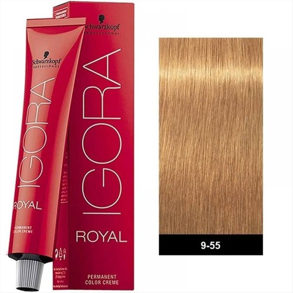 Wella Professionals Schwarzkopf Professional, Igora Royal, Permanent Hair Dye, 9-55 Very Light Extra Golden Blonde, 60 ml For Women