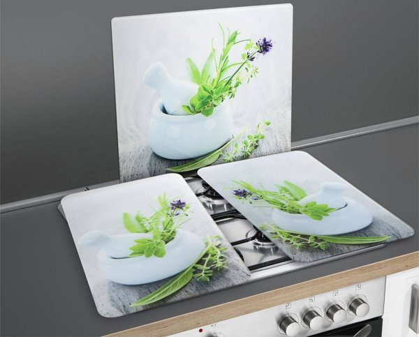 Γυάλινες προστατευτικές πλάκες HERB GARDEN για την κουζίνα – 2 τεμάχια, WENKO
