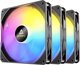 Antec P12 PWM ARGB Ανεμιστήρας Κουτιού Υπολογιστή 120mm Μαύρο (Σετ 3 Τεμαχίων)