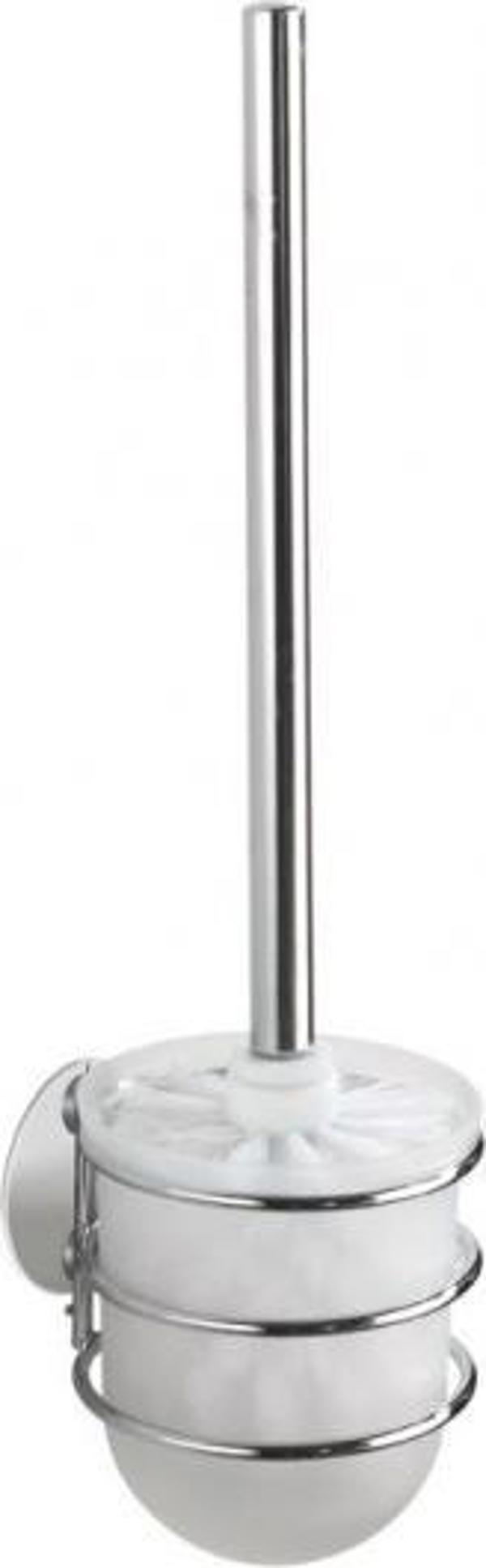 Wenko βάση για βούρτσα WC Turbo-Loc 10 x 37,5 cm, ατσάλι ασημί