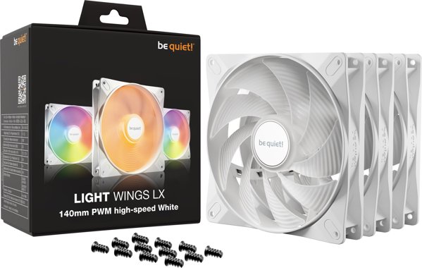 be quiet! Light Wings LX 140mm PWM High-Speed Ανεμιστήρας Υπολογιστή, Λευκός, 3-Pack (BL131)