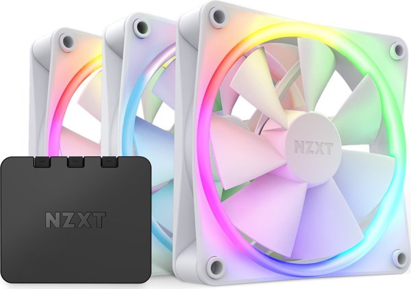 NZXT F120 RGB Ανεμιστήρες Υπολογιστή 120mm 3-Pack με Hub (RF-R12TF-W1) - PWM Control
