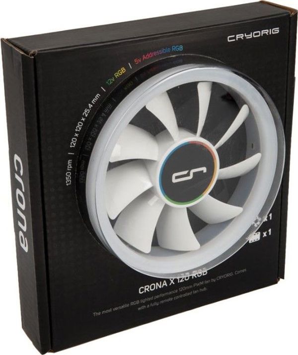 Cryorig Crona X 120 ARGB Ανεμιστήρας Υπολογιστή 120mm, 12V με Έλεγχο Ταχύτητας PWM (CR-XRX1)
