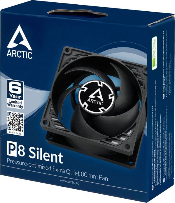 Arctic P8 Silent Ανεμιστήρας Υπολογιστή 80mm, Υψηλής Στατικής Πίεσης (ACFAN00152A)