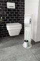 Wenko Επιδαπέδια Βάση Χαρτιού WC Ravina με Βούρτσα, 70cm, Ασημί