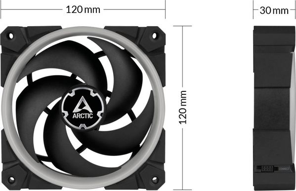 Arctic BioniX P120 A-RGB Ανεμιστήρας PC 120mm 3-Pack με Hub & Controller (ACFAN00156A)