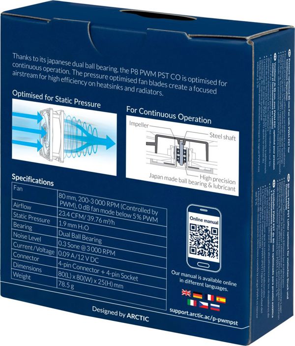 Arctic Ανεμιστήρας PC P8 PWM PST CO 80mm για Ψύξη Υψηλής Στατικής Πίεσης (ACFAN00151A)