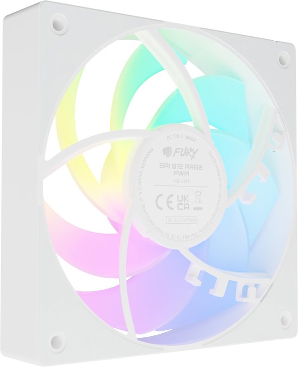Fury SAI S12 Ανεμιστήρας PC 120mm ARGB PWM Λευκός (NGF-2411)