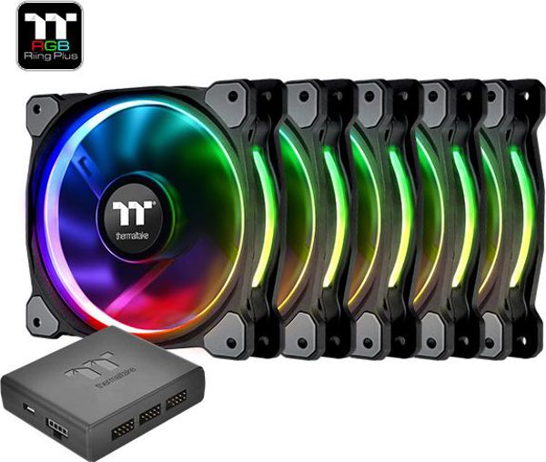 Wentylator Thermaltake Riing Plus 12 LED RGB 5-pack + Hub (CL-F054-PL12SW-A)