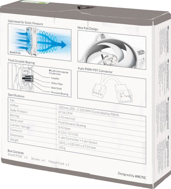 Wentylator Arctic BioniX P120 Bialy