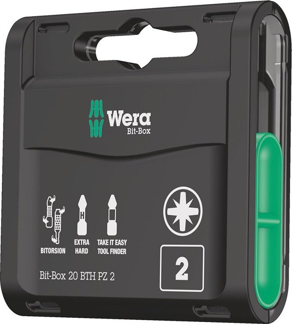 Wera Bit-Box 20 BTH PZ 2 Σετ Μύτες Κατσαβιδιού 20 Τεμαχίων, Εξαγωνικό Στέλεχος 1/4"