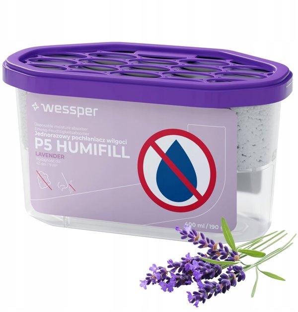 Wessper P5 HUMIFILL Μίας χρήσης απορροφητής υγρασίας 400ml Λεβάντα