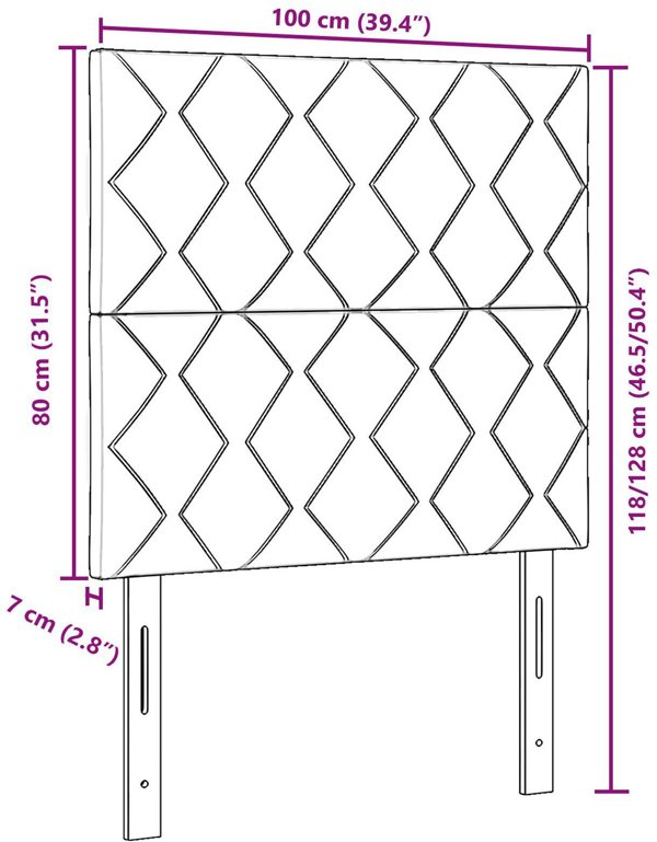 vidaXL κεφαλάρι με διαμάντια σε καφέ Taupe, 100 cm και 200 cm