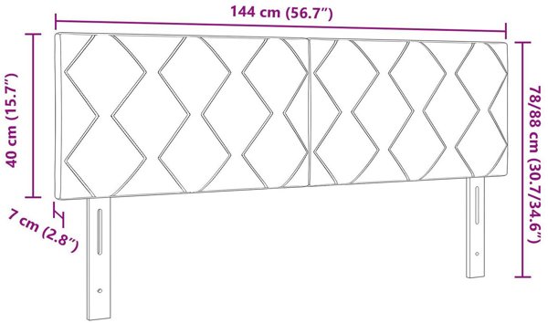 Κεφαλάρι vidaXL με διαμάντια μαύρο 140 cm βελούδο
