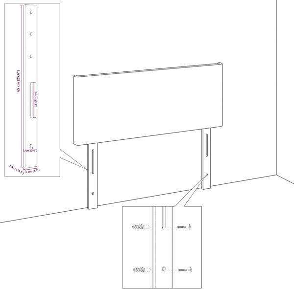 Κεφαλάρι vidaXL με διαμάντια μαύρο 140 cm βελούδο