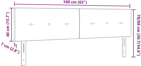 Wezglowie z guzikami, ciemny braz, 160 cm, material