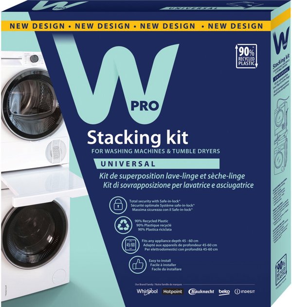 Whirlpool SKN101 Βάση Σύνδεσης Πλυντηρίου με Στεγνωτήριο για Συσκευές 60x60cm