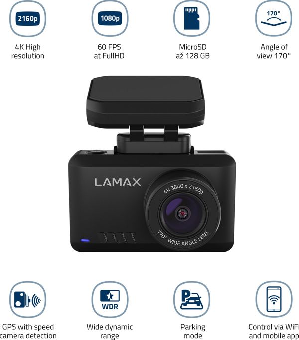 Lamax T10 Κάμερα Αυτοκινήτου 4K με Radar Detector & GPS - Καταγραφικό Βίντεο