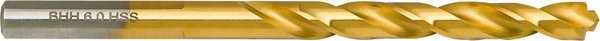 Τρυπάνι για μέταλλο Baildon DIN 338 RN 6 mm, HSS TiN (S), 93-57 mm (λαβή 3-επίπεδη)
