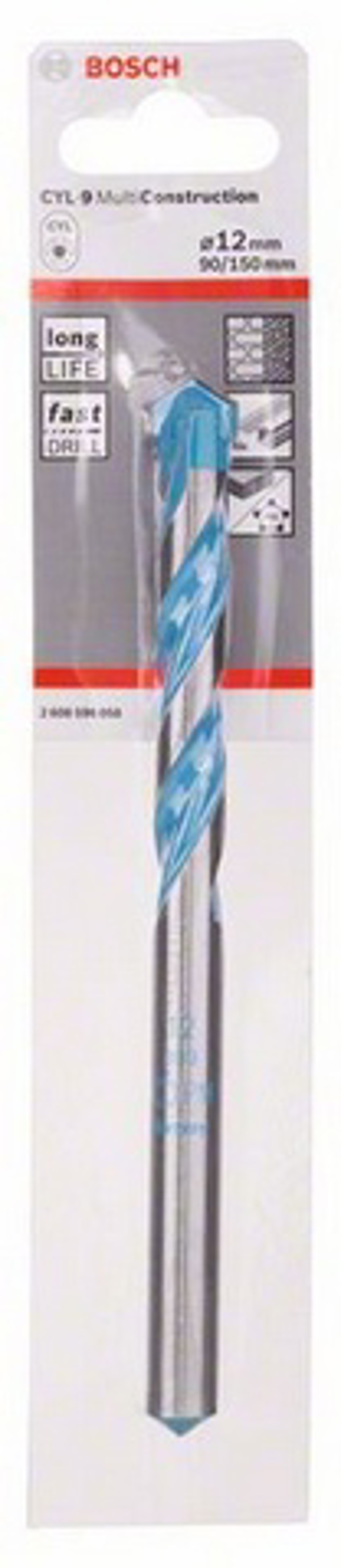 Bosch καθολικό κυλινδρικό τρυπάνι 12mm (2608596058)