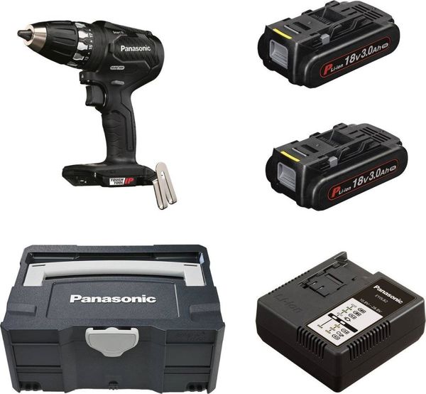 Panasonic Δραπανοκατσάβιδο EY74A3PN2G 18V με 2 Μπαταρίες 3Ah, Φορτιστή και Θήκη Μεταφοράς Systainer