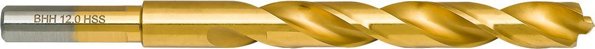 Τρυπάνι για μέταλλο Baildon DIN 338 RN 12 mm, HSS TiN (S), 151-101 mm (λαβή 3-επίπεδη)