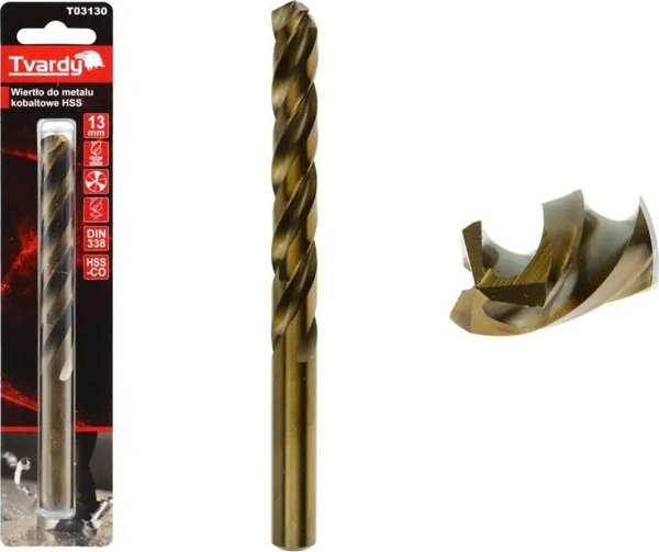 Wiertlo Tvardy do metalu kobaltowe HSS M35 13 mm