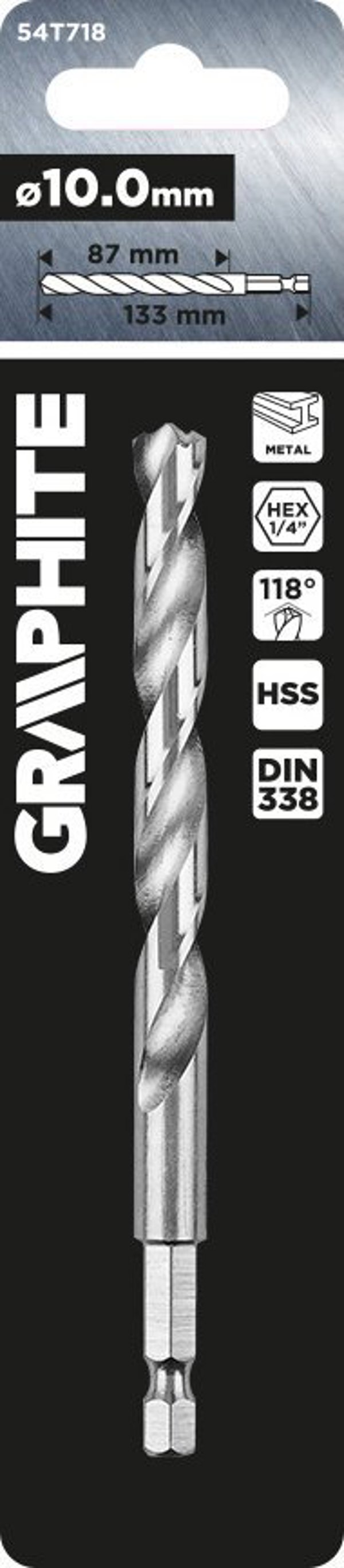 Graphite Τρυπάνι Μετάλλου Hex 10.0mm - Τρυπάνι για Μέταλλο υψηλής αντοχής