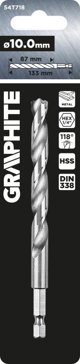 Graphite Τρυπάνι Μετάλλου Hex 10.0mm - Τρυπάνι για Μέταλλο υψηλής αντοχής