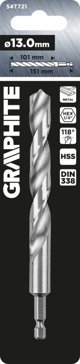 Graphite Τρυπάνι Μετάλλου Hex 13.0 mm - HSS Επαγγελματικό Τρυπάνι