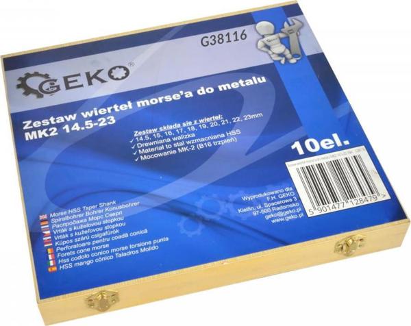 Geko Σετ 10 Τρυπάνια Μορς HSS MK2 Για Μέταλλο 14,5-23mm G38116