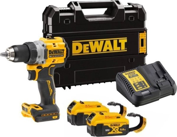 DeWalt DCD800P2LRT Επαναφορτιζόμενο Δραπανοκατσάβιδο 18V XR Brushless 90Nm με 2 Μπαταρίες 5.0Ah και Βαλίτσα TSTAK