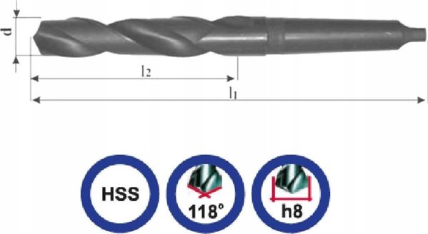Τρυπάνι 58,0 NWKc DIN 345 RN φρέζα 422-235 HSS λαβή MK5