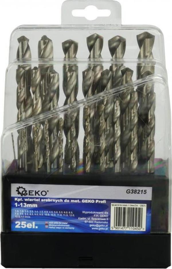 Σετ Τρυπάνια Μετάλλου HSS Geko G38215, 1-13mm, 25 Τεμάχια