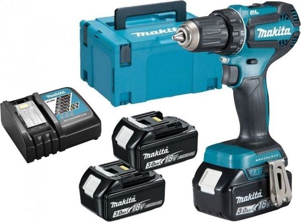 Makita Δραπανοκατσάβιδο DDF485RF3J 18V LXT 50Nm με 3 Μπαταρίες 3Ah & Βαλιτσάκι Μεταφοράς