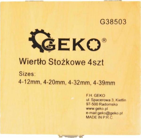 Geko Σετ Βηματικά Τρυπάνια Κωνικά HSS με Επίστρωση Τιτανίου 4τμχ (4-12, 4-20, 4-32, 4-39mm) G38503